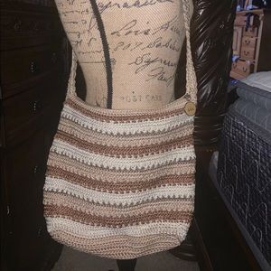 BEAUTIFUL STITCHED BROWN LARGE SIZED BAG: THE SAK